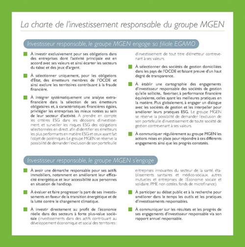 Notre Politique D'investissement Responsable | MGEN